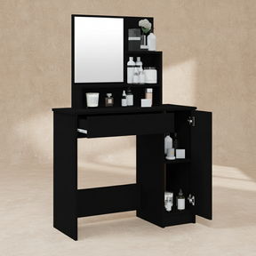 Coiffeuse noire moderne avec miroir