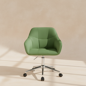 Chaise de bureau velours vert pivotante