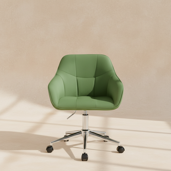 Chaise de bureau velours vert pivotante