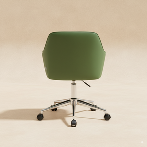 Chaise de bureau velours vert pivotante