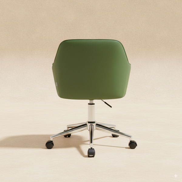 Chaise de bureau velours vert pivotante