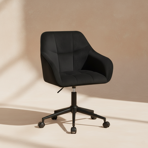 Chaise de bureau velours vert pivotante