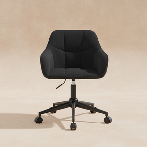 Chaise de bureau velours vert pivotante