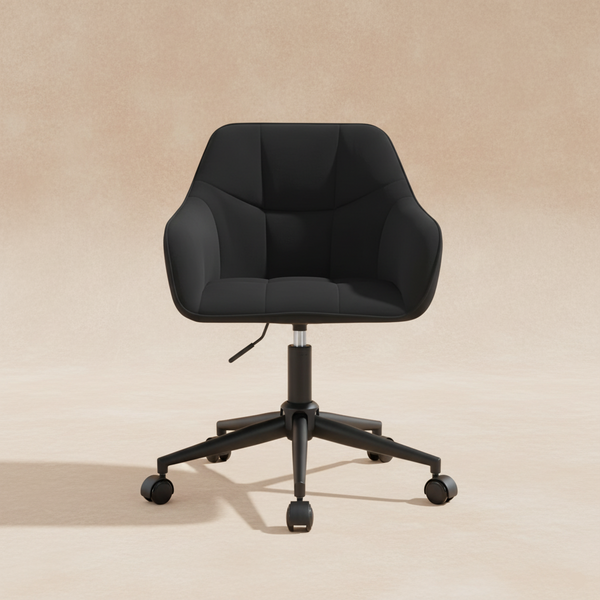 Chaise de bureau velours vert pivotante
