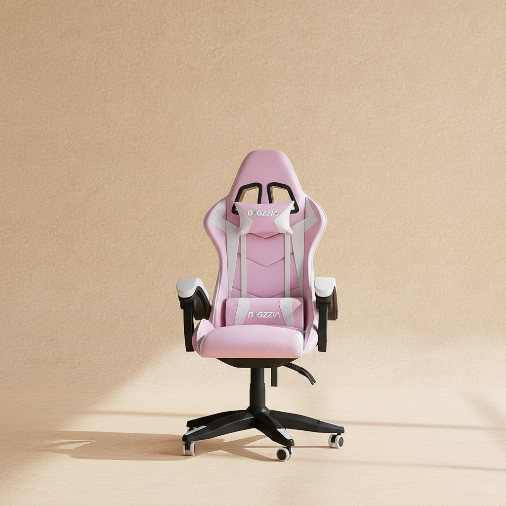 Chaise gaming ergonomique rose