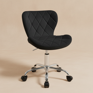 Chaise de bureau velours blanc réglable