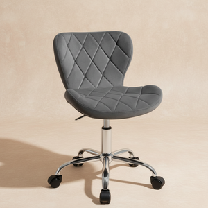 Chaise de bureau velours blanc réglable