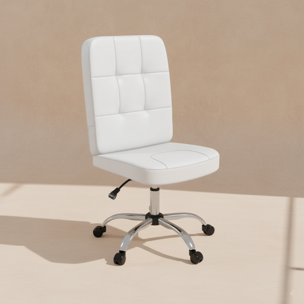 Chaise de bureau blanche réglable