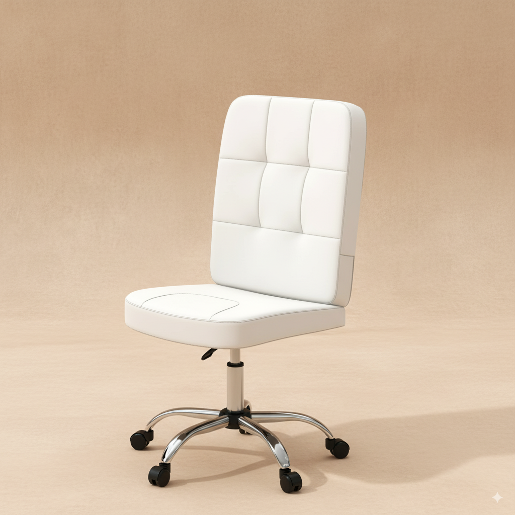 Chaise de bureau blanche réglable