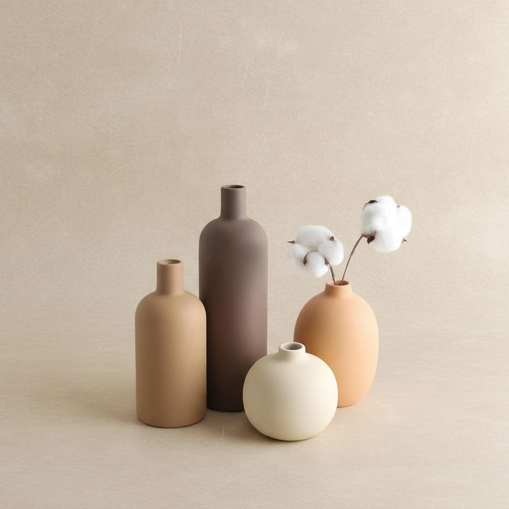 Vase décoratif céramique neutre (Lot de 4)