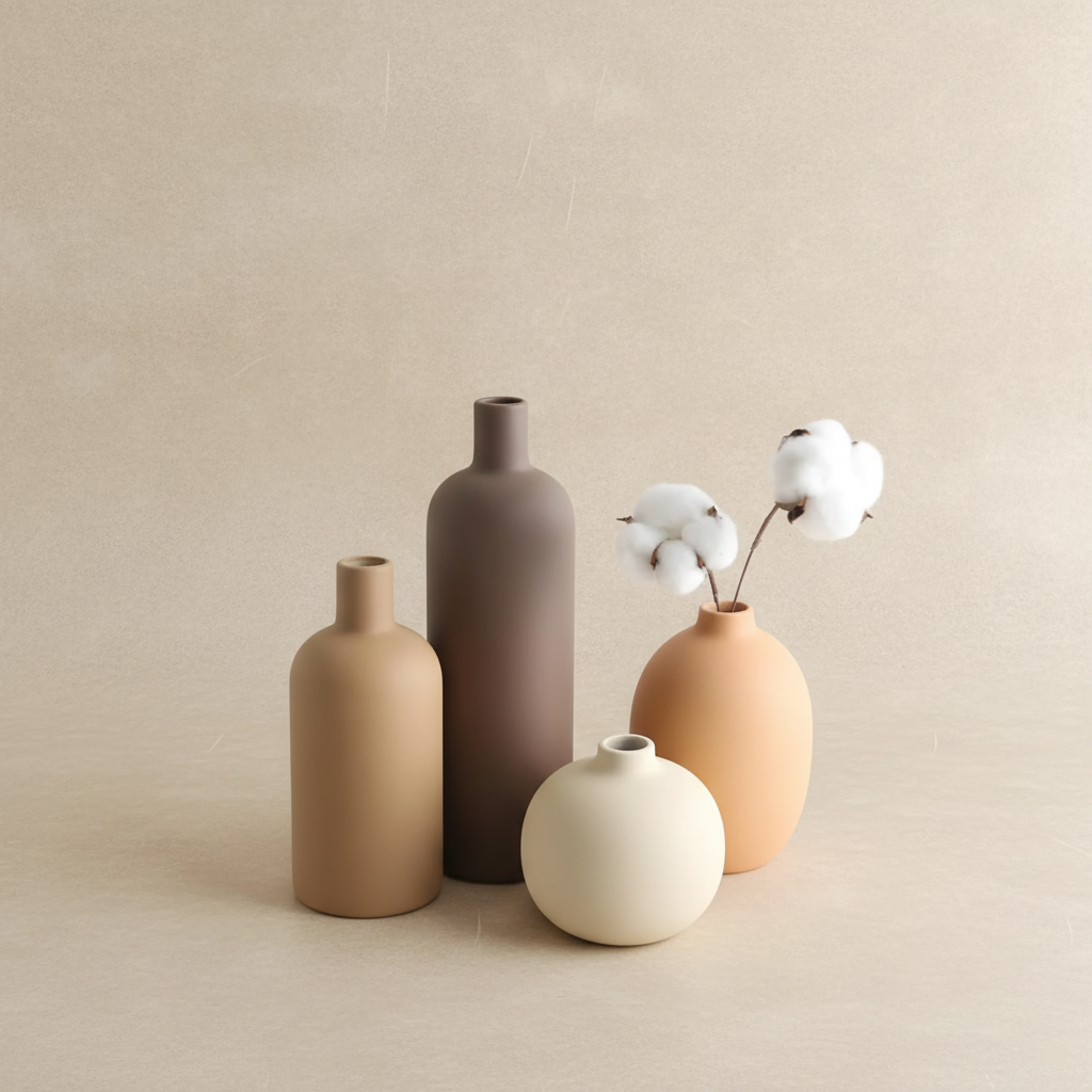 Vase décoratif céramique neutre (Lot de 4)
