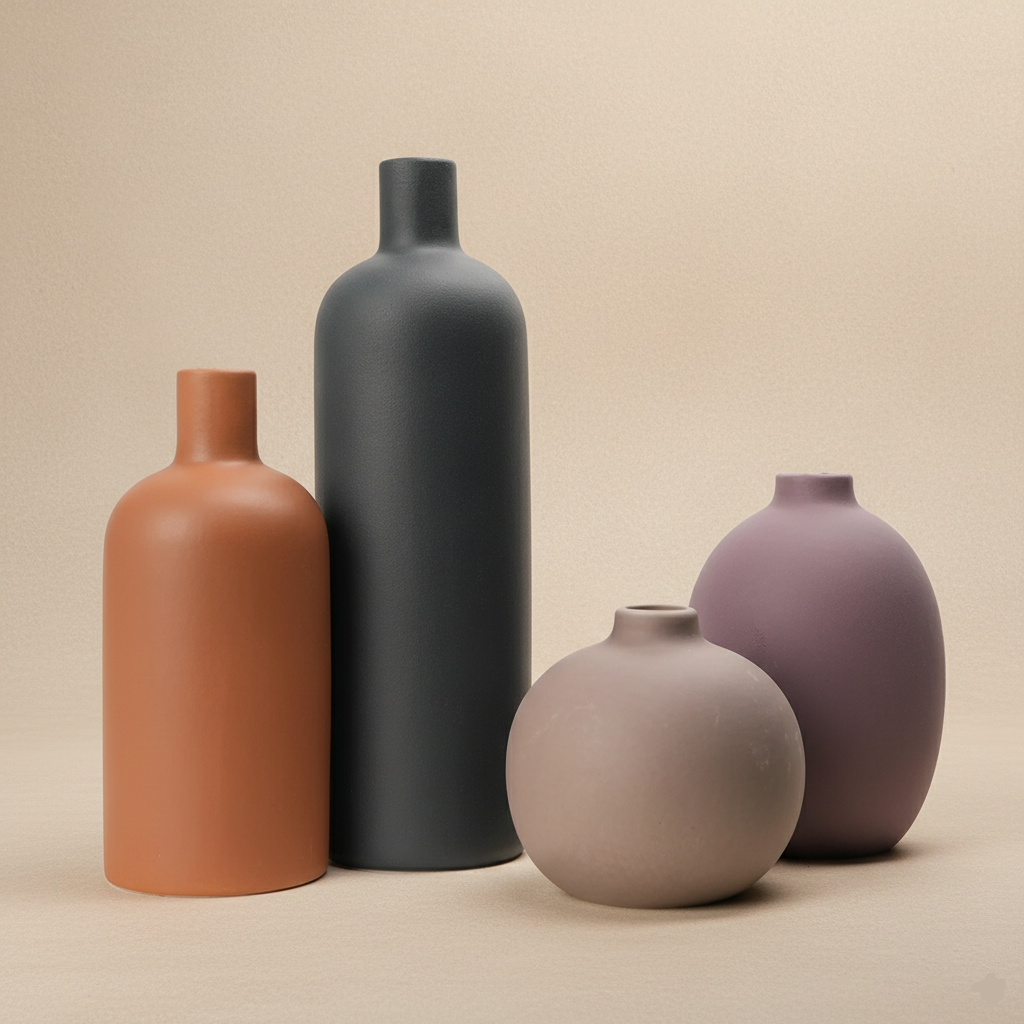 Vase décoratif céramique neutre (Lot de 4)