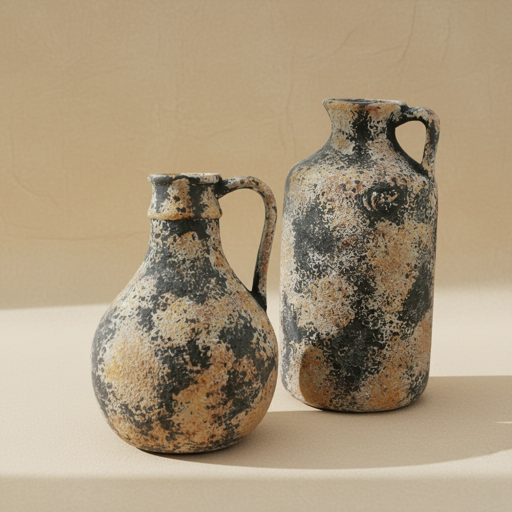 Vase en grès style Wabi-Sabi