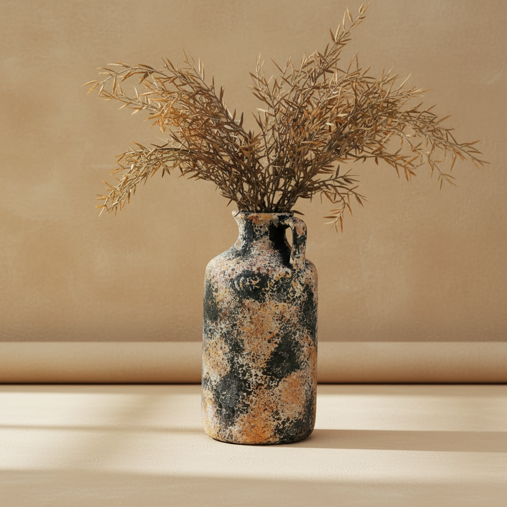 Vase en grès style Wabi-Sabi