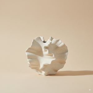 Vase en céramique design corail beige