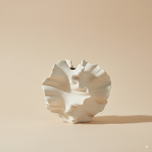 Vase en céramique design corail beige