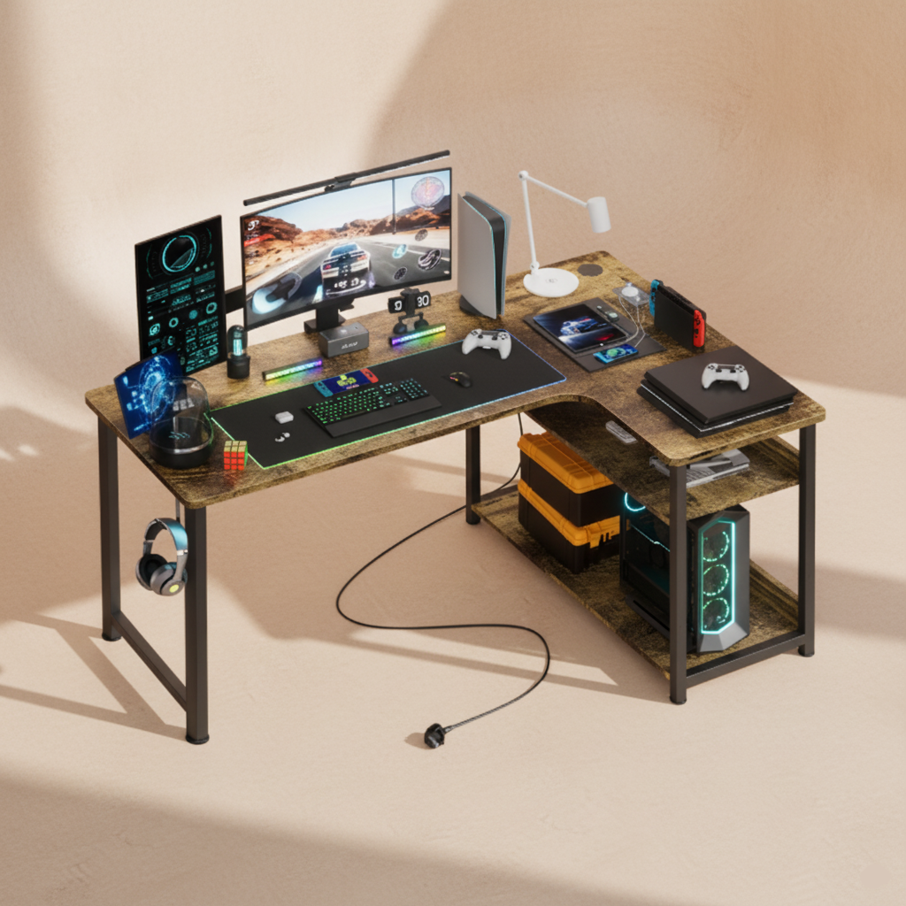 Bureau gaming d’angle avec USB