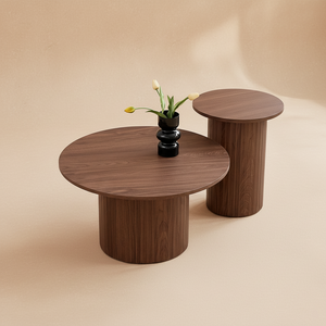 Table basse ronde bois nordique