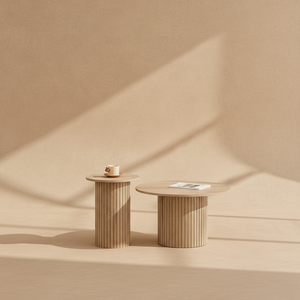 Table basse ronde bois nordique