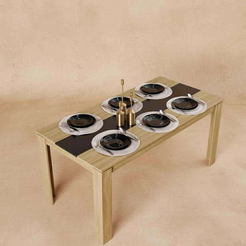 Table à manger scandinave chêne noir