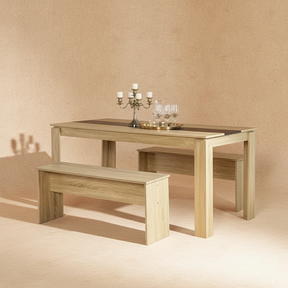 Table à manger scandinave chêne noir