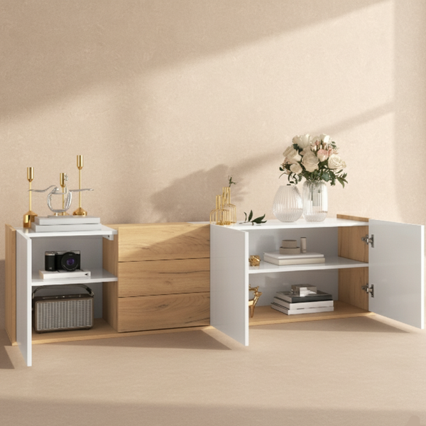 Meuble TV blanc bois design