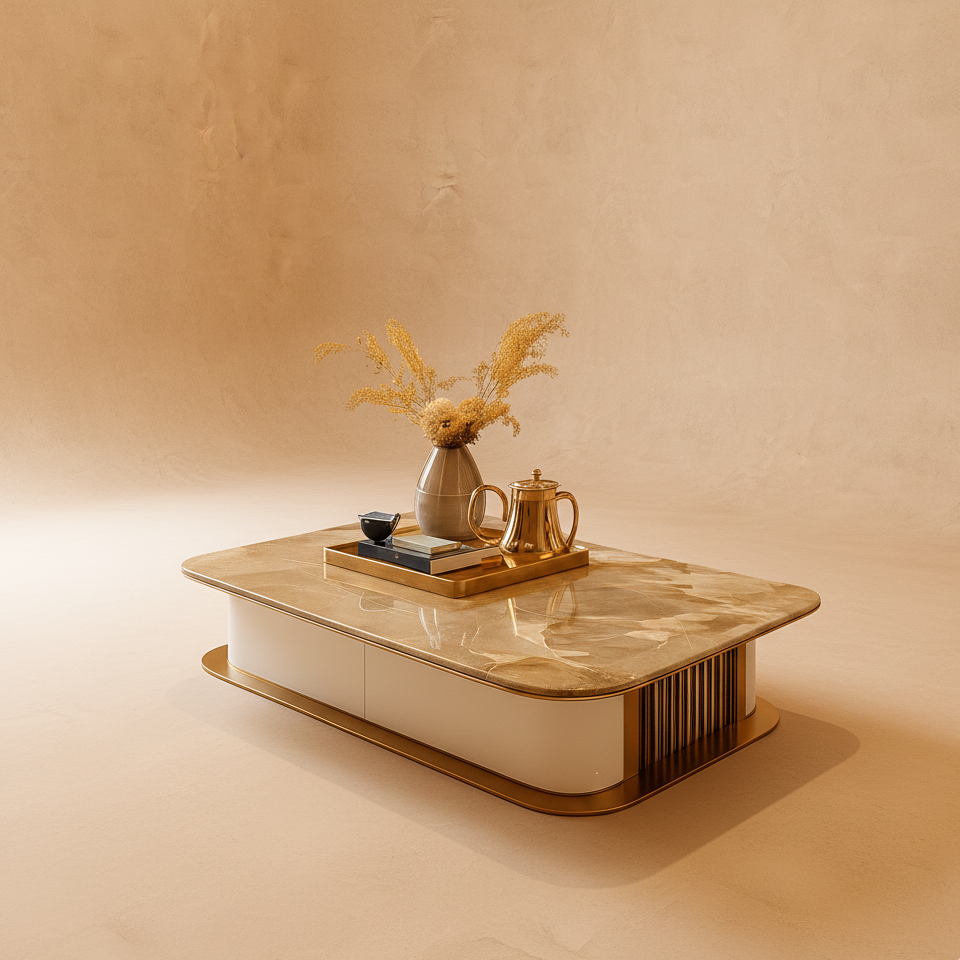 Table basse rectangulaire marbre luxe