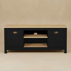 Meuble TV bois noir campagne