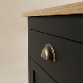 Meuble TV bois noir campagne