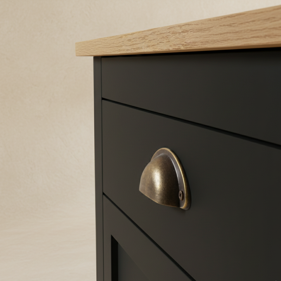 Meuble TV bois noir campagne