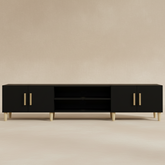 Meuble TV moderne noir 180 cm