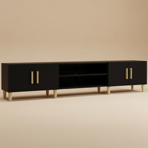 Meuble TV moderne noir 180 cm