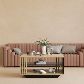 Table basse moderne bois et anthracite