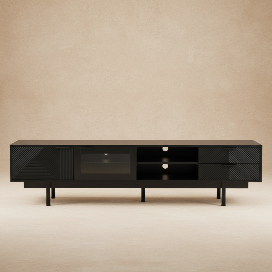 Meuble TV moderne noir avec rangements