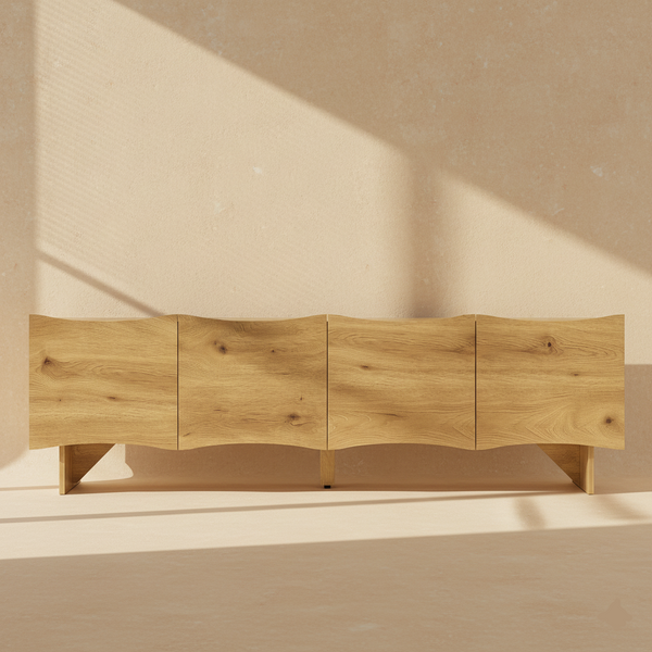 Meuble TV bois moderne ondulé