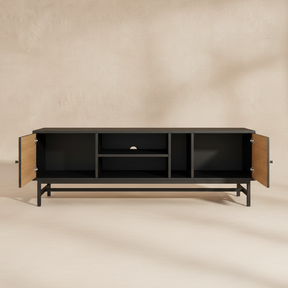 Meuble TV noir bois moderne