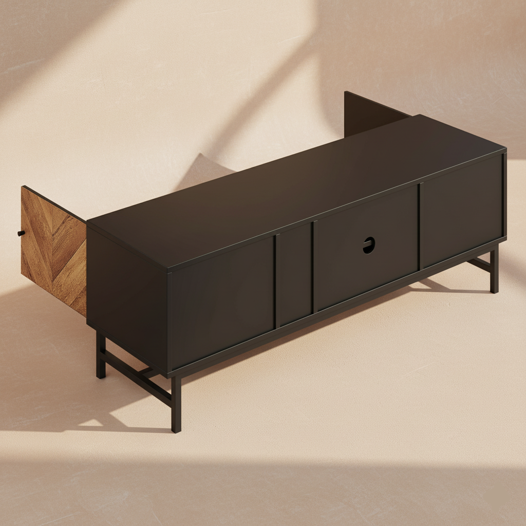 Meuble TV noir bois moderne