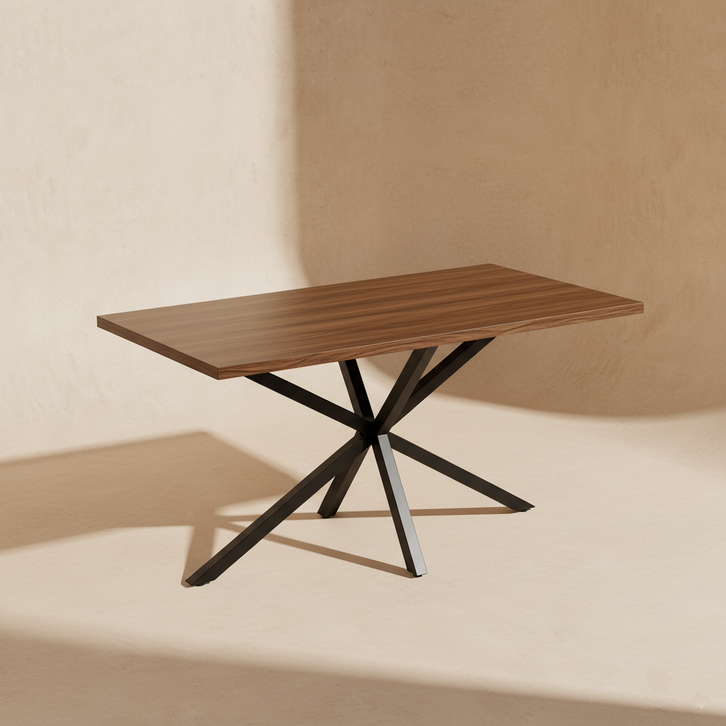 Table rectangulaire bois et métal