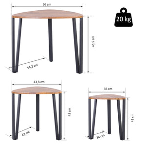 Tables basses gigognes bois métal