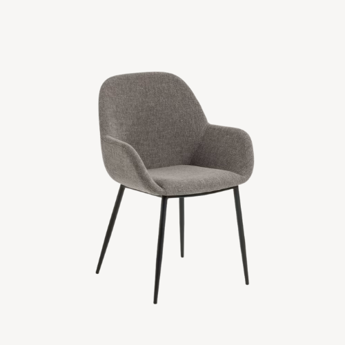 Chaises de salle à manger velours gris