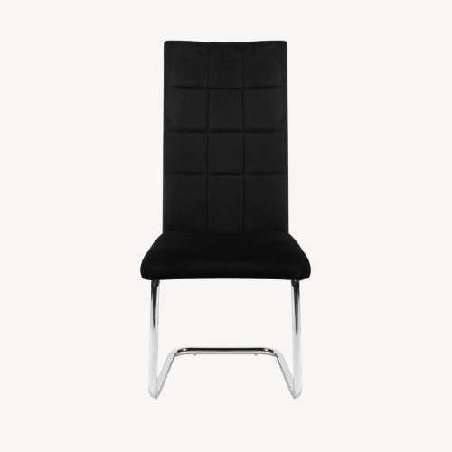 Chaises cantilever velours gris