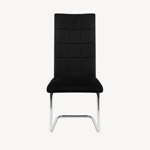 Chaises cantilever velours gris