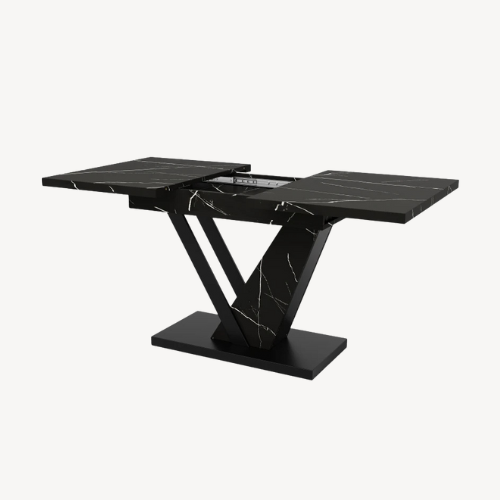 Table à manger extensible marbre noir