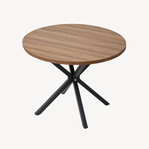 Table ronde bois et métal design