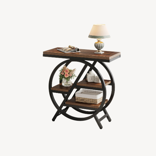 Table d’appoint industrielle bois métal