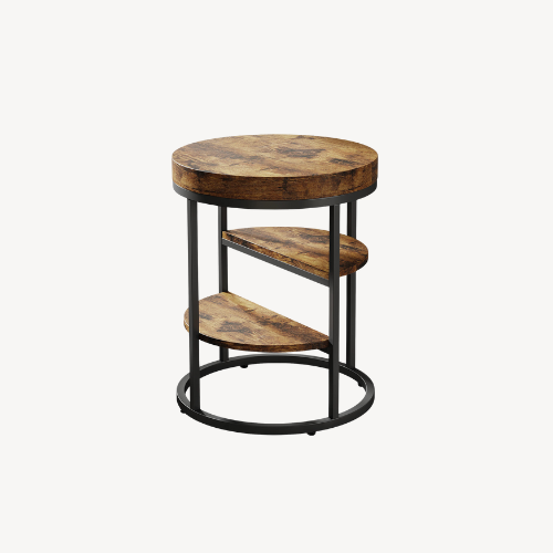 Table d’appoint ronde industrielle bois