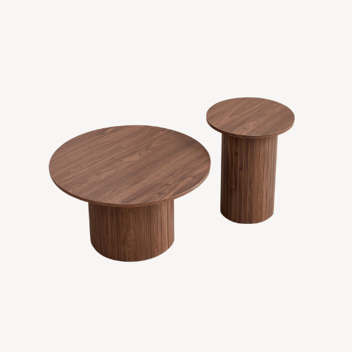 Table basse ronde bois nordique