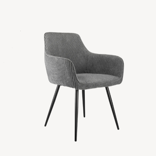 Chaises de salle à manger velours gris