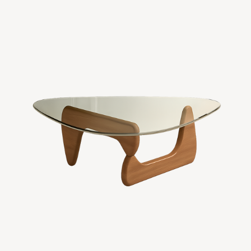 Table basse verre et bois massif