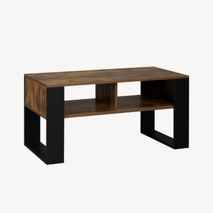 Table basse industrielle bois métal rangement